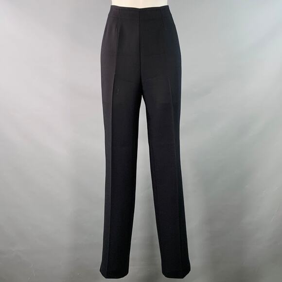 AKRIS Size 8 Black Wool Blend Side Zipper Slim Straight Dress Pants - Picture 1 of 3